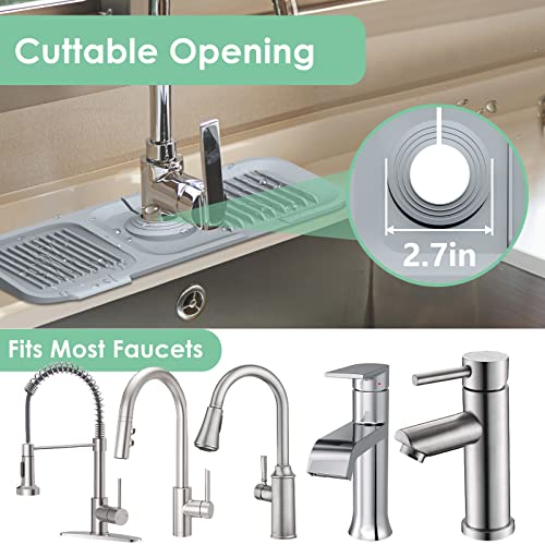 Sink Splash Guard Kitchen Gadgets - Silicone Faucet Handle Drip Catcher Tray Mat, Sink Protectors For Kitchen Sink, Water Splash Guard Behind Faucet As Dish Soap Sponge Holder For Kitchen Bathroom Rv #TOP2