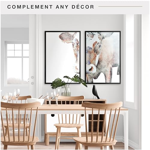 Image of MCS Foundation 20x30 Poster Frame Traditional Black, Vertical & Horizontal Wall Hanging Large Picture Frame for Photos, Posters & Art Prints (2-Pack)