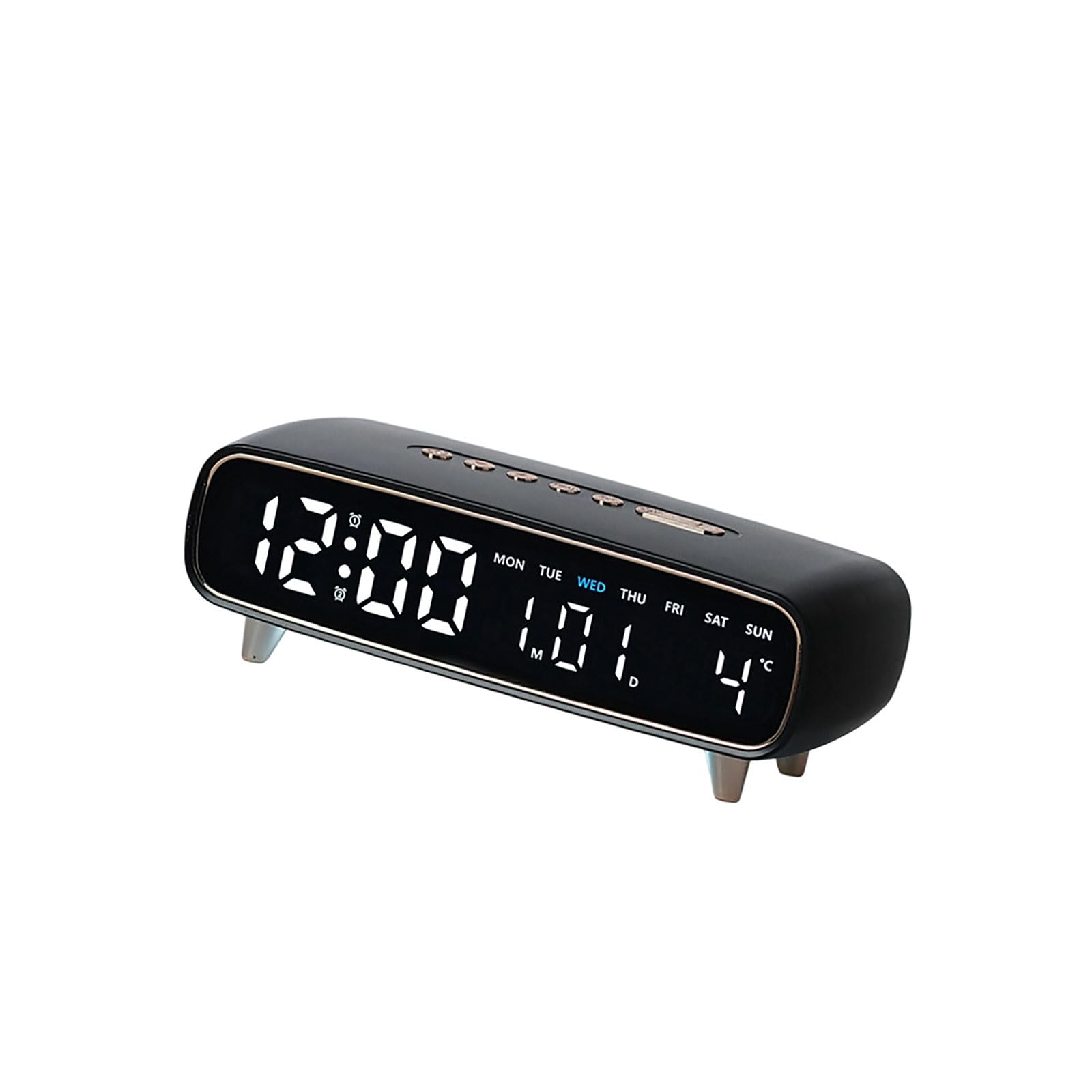 NRVTRE Digital Alarm Clock with Adjustable Brightness Ambients Night Light and USB Charging Port LED Temperature Display Timer Feature LED Electronic Clock
