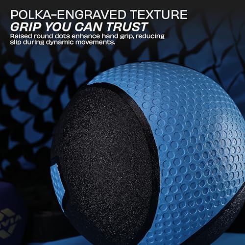 Image of Nivia Pro Medicine Ball for Strength Training, Core Workouts, Endurance Training, Non-Slip Surface, Weight Ball for Crossfit (Sky Blue, 2 KG)
