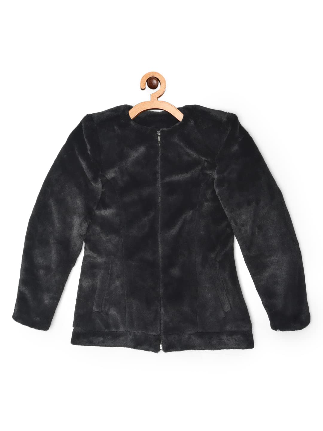 crimsoune club Girls Black Solid Round Neck Blazer-picture-14