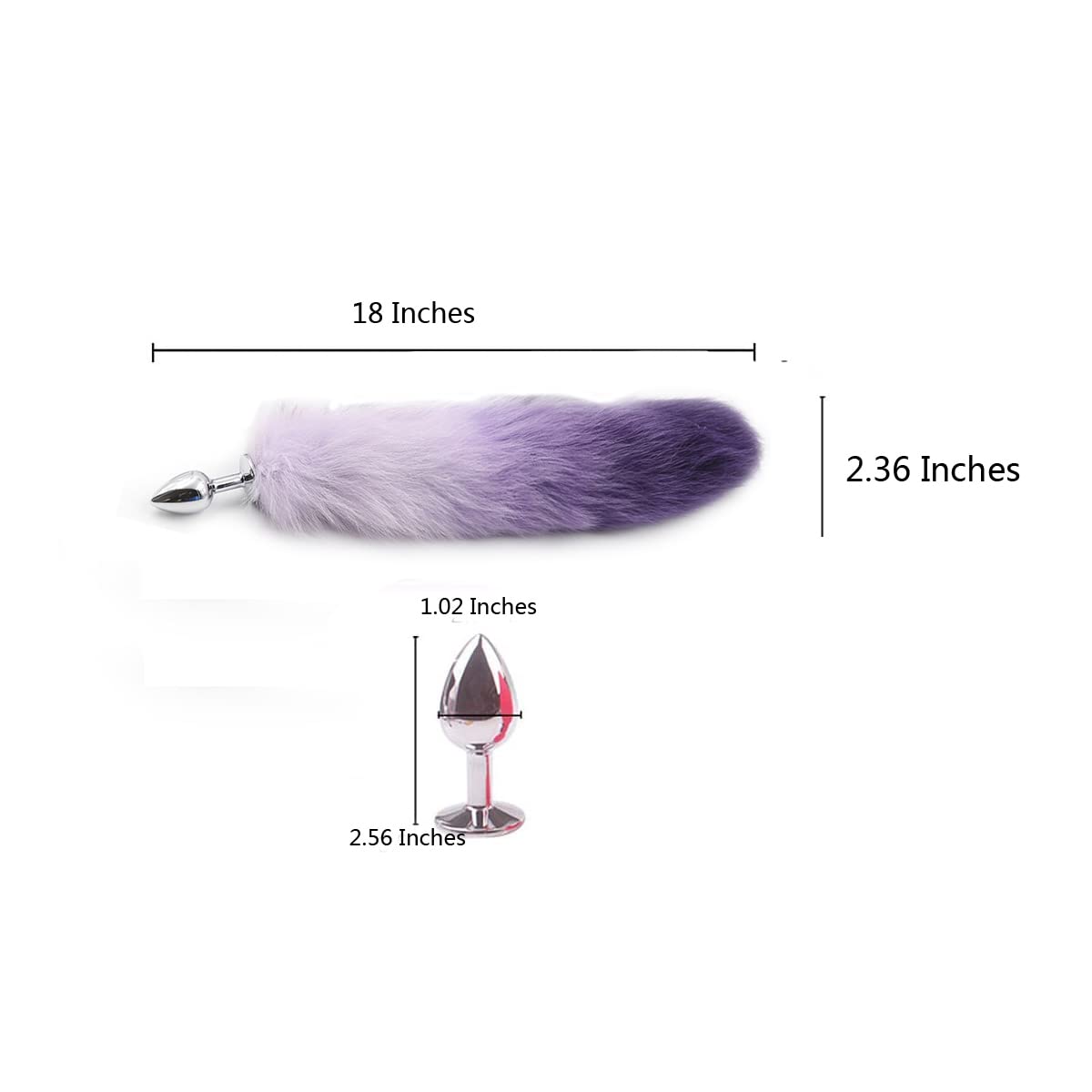 Ooiixx Butt Plug Fox Tail Cosplay Anal Plug Anal Butt Plug Adult Sex Toys for Beginner Women Men Couple (18" Black-1): 18"Purple-1