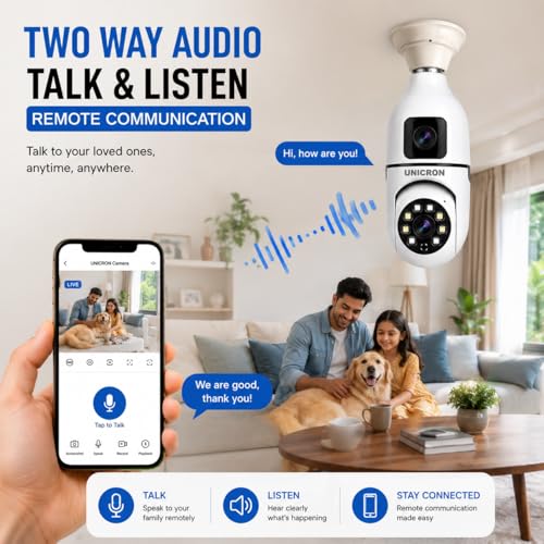 Image of UNICRON CCTV Camera for Home Outdoor & Indoor, 360 WiFi Security Camera
