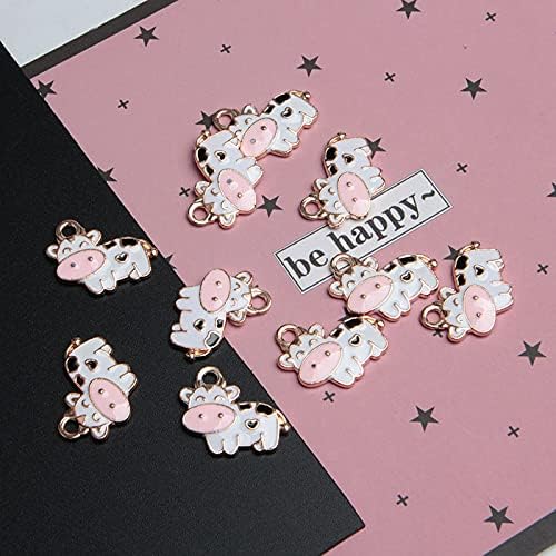 Acxico 10 Pcs Enamel Cows Charm Pendant for Jewelry Making Bracelet Earrings Craft DIY - Image 6