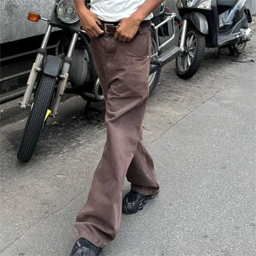 Men Grunge Jeans Mid Rise Baggy Wide Leg Hip Hop Skater Denim Pants Vintage Low Waist Loose Fit Trousers Streetwear4