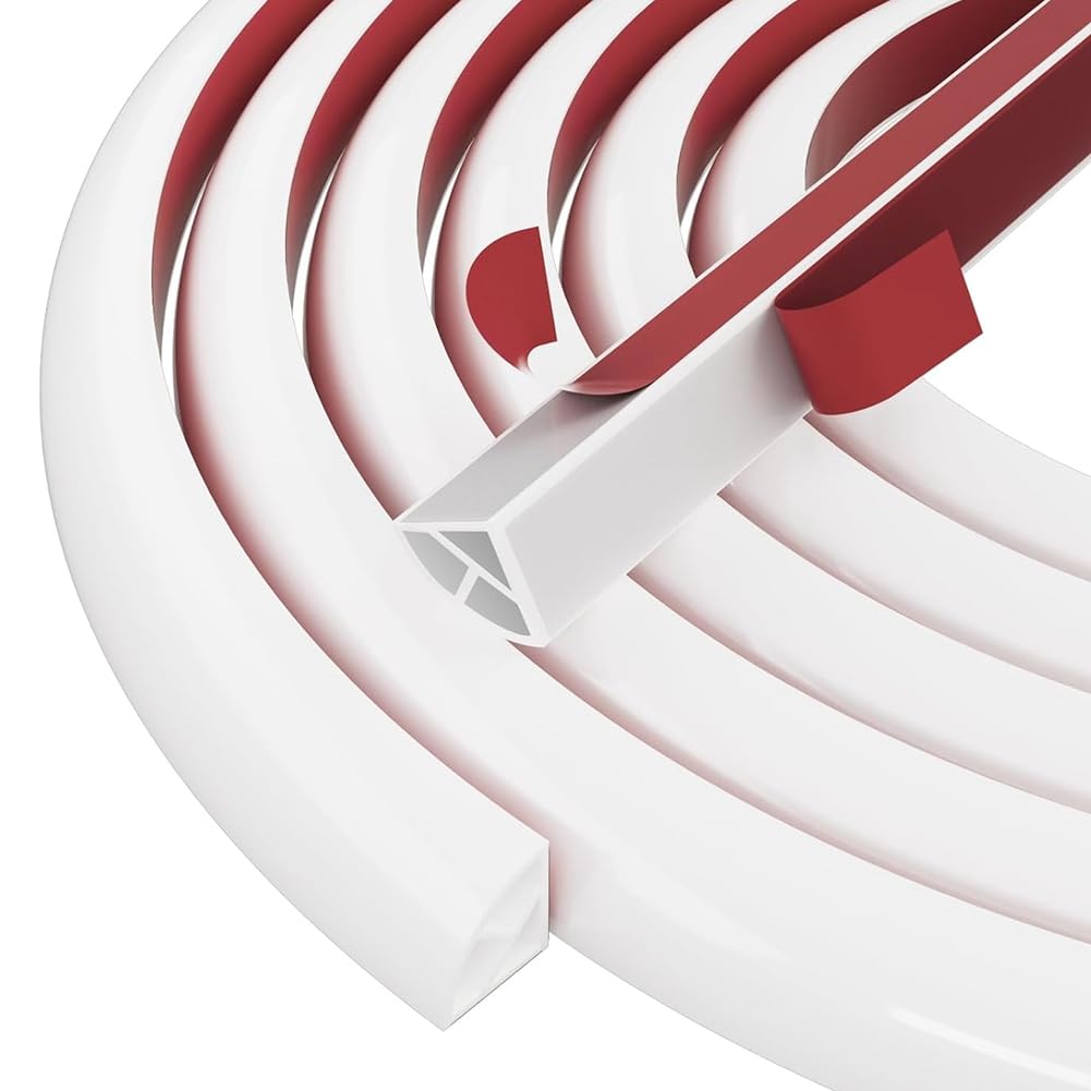 Htuteyy Bendable Quarter Round Molding Flexible Trim, Peel And Stick Silicone Rubber Edge For Floor,Tub Cabinet