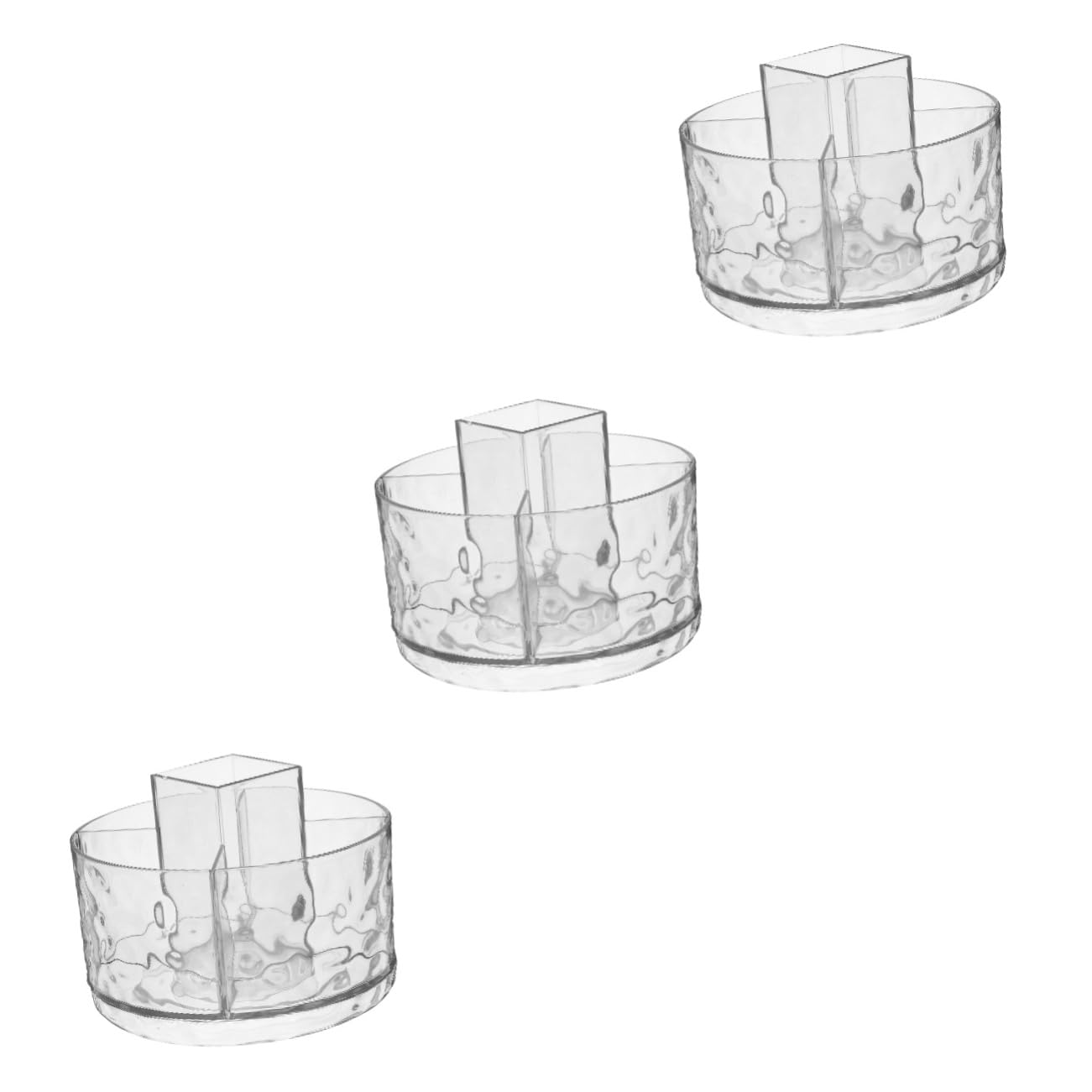 Ciieeo 3 Pièces Porte-Stylo Rotatif Transparent Porte-Brosse Pot De Pinceau De Maquillage Porte-Stylos De Bureau Porte-Pinceaux De Maquillage Porte-Stylo Rotatif Tasse De Pinceau De