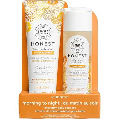 Image of The Honest Company 2-in-1 Cleansing Shampoo + Body Wash and Face + Body Lotion Bundle | Gentle for Baby | Naturally Derived | Citrus Vanilla Refresh, 18.5 fl oz