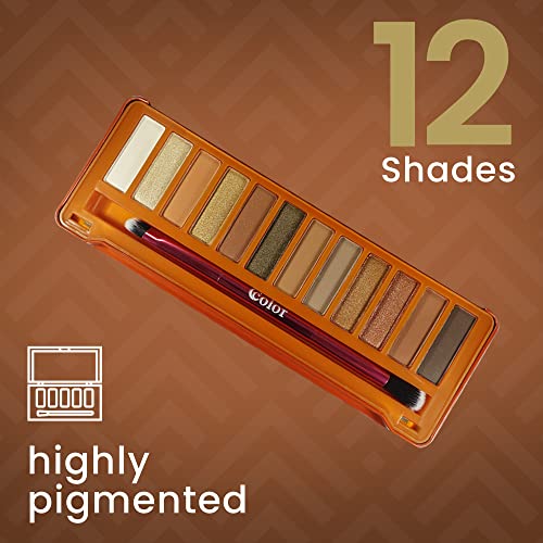 Ccolor Cosmetics - Bronze, 12-Color Eyeshadow Palette, Highly Pigmented, Long-Wearing, Easy-To-Blend, Matte, Metallic & Shimmer Eye Shadow Makeup, Professionally Formulated Eye Makeup #TOP1