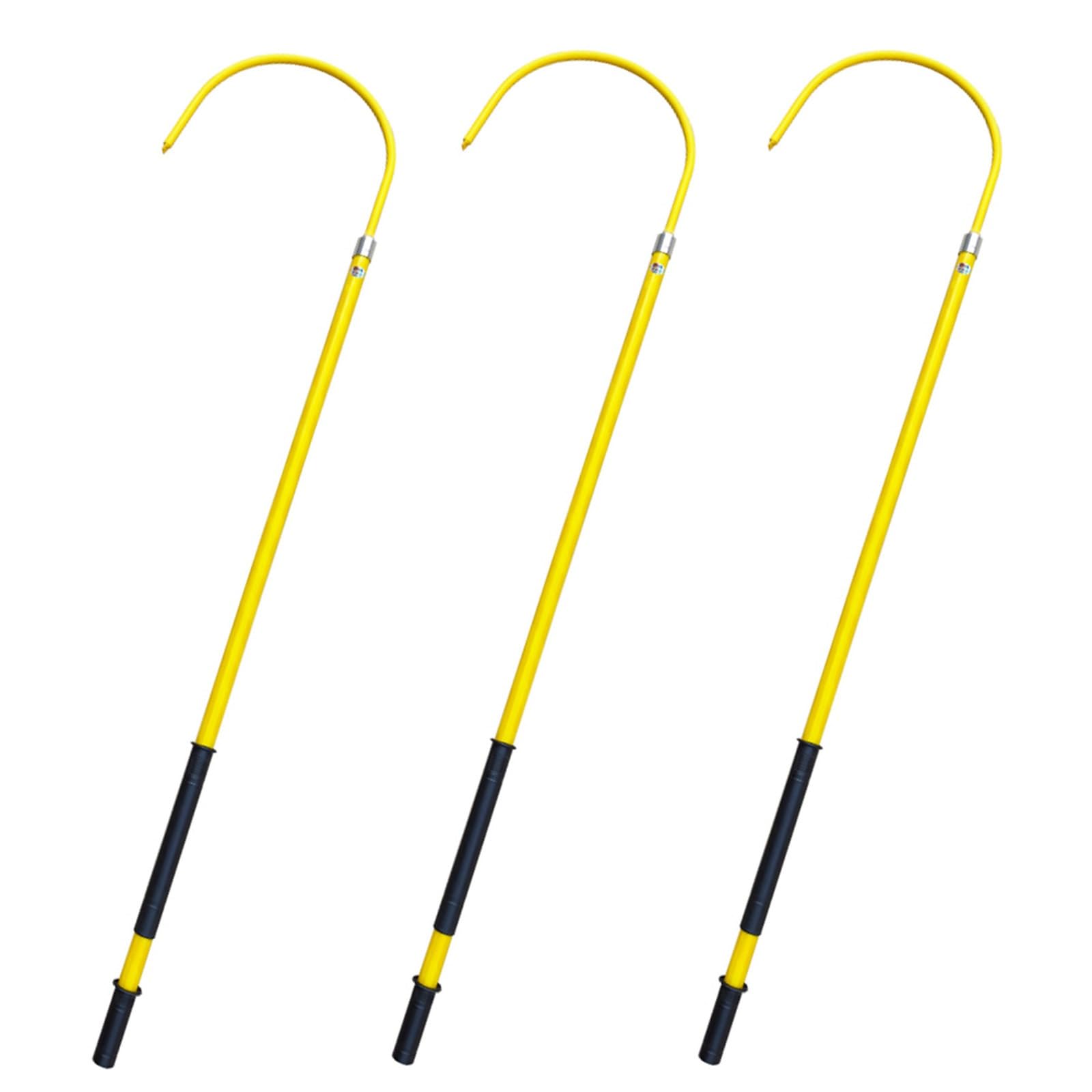 JKJZSALJ Safety Rescue Hook,High-Voltage Insulated Rescue Pole -Professional Electrocution Rescue Tool For Fire Electricians, Anti-Electrocution Safety Hook, Yellow,3pcs Yellow,79in/2m/6.5ft (110 KV)