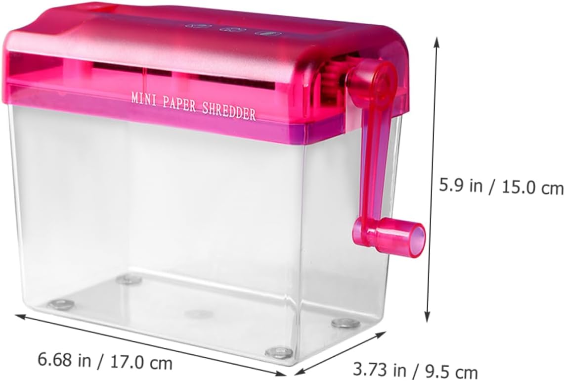 SEWACC Wear Resistant Small Manual Paper Shredder for Office and Home Use Compact Desktop Hand Shredder with Wastebasket Convenient for Shredding Documents Cards Bills and Envelopes Easy