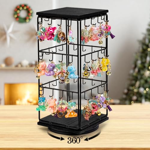 Image of 360 Rotating Earring Display Stands for Selling, Earring Rack Display Holder Stand, Jewelry Display for Selling Earring Cards, Necklaces, Rings, Bracelets, Hair Accessories (2 Pack)