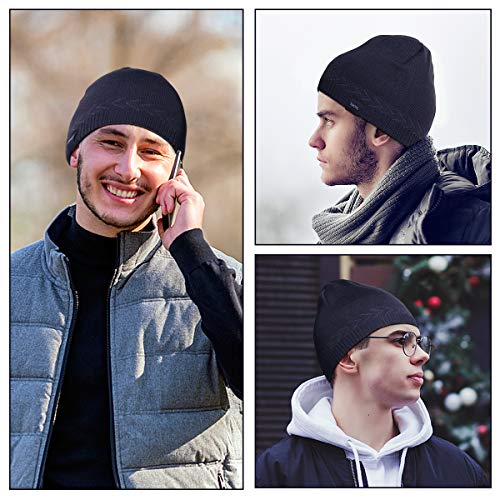 Image of Mens Winter Warm Knitting Hats Plain Skull Beanie Cuff Toboggan Knit Cap