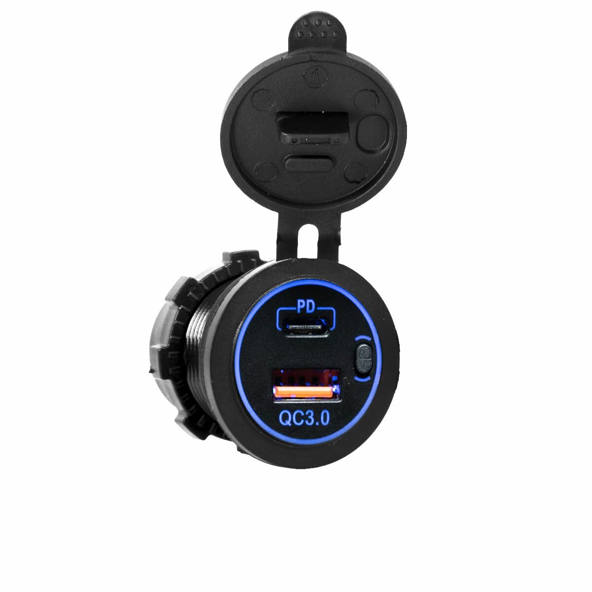 Fast Charge 3.1 USB C Charger 12V/24V Dual Port Charger Power Adapter for Golf Cart Boat Motorcycle Scooter RV UTV and More