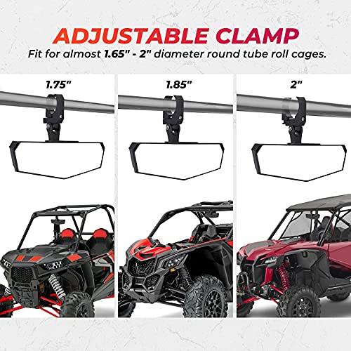 Kemimoto B0106-06101BK Utv Center Mirror, Kemimoto Rear View Mirror Clear View thumb #1
