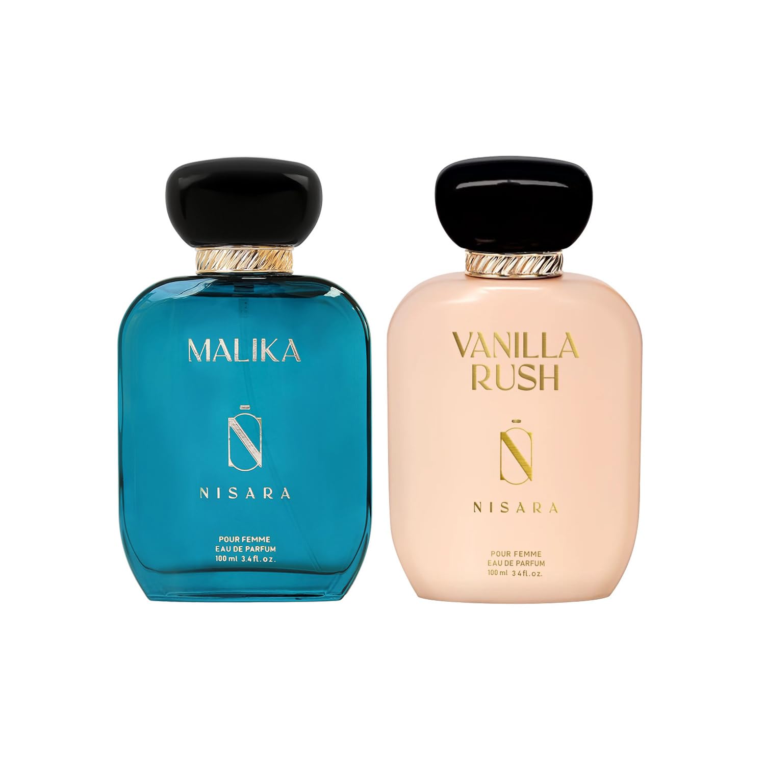 Nisara Vanilla Rush & Malika Perfume for Woman 100ml*2 | Girl Long Lasting Eau De Parfume | Ambery Vanilla, Floral- Fruity Fragrance with | Caramel, Musk Wood, Blackcurrant, Pear, Pink Pepper | EDP Scent spray for Woman | Premium Perfume For Her 1