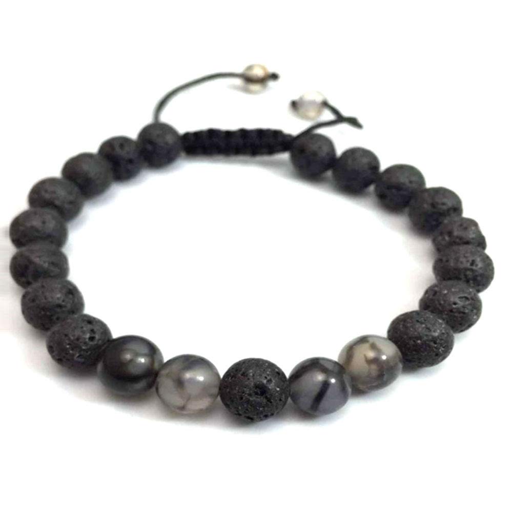 XINGYU Pulsera para Parejas His & Hers, Brazalete de difusor de Lava Ajustable, curación, Piedra Genuina, Color Natural, aceites Esenciales, aromaterapia