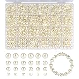 📿Mehrere Größen: Das glasperlenset umfasst 4/6/8/10mm vier größen designs, 4mm/1200pcs, 6mm/420pcs, 8mm/180pcs, 10mm/90pcs, die alle gängigen größen abdecken, genügend menge und verschiedene größen für Ihre DIY schmuckherstellung.