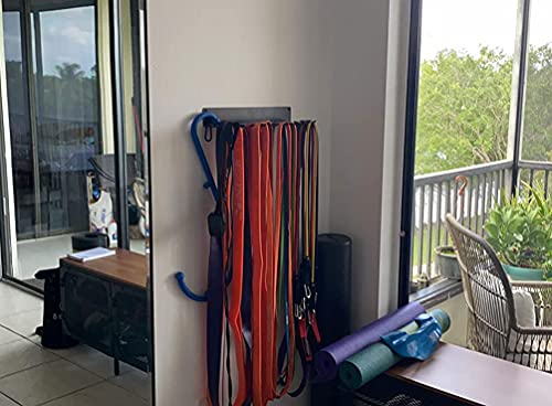 Ouuo Home Gym Storage Accessories Equipment Rack For Resistance Bands,Fitness Straps, Jump Ropes,Chains, Curl Bars And Lifting Belts With 10 Prong Hooks (Blacknew) #TOP1