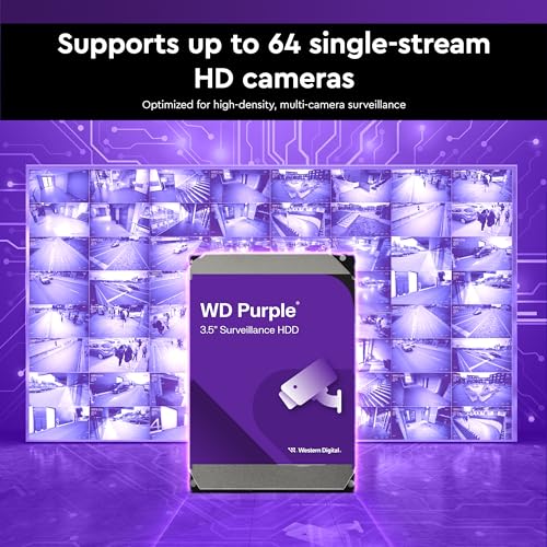 Image of Western Digital 2TB WD Purple Surveillance Internal Hard Drive HDD - SATA 6 Gb /s, 64 MB Cache, 3.5 inch - WD23PURZ