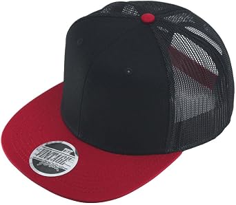 Embroidered Vintage Cars Cotton Flat Brim Mesh Snapback Trucker Baseball Cap