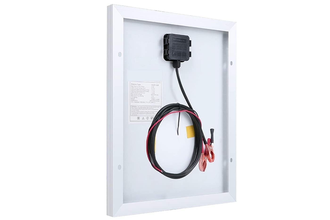 Yasta Pannello Solare Monocristallino 12V 30W per Barche, Camper e Auto - Kit Caricabatterie con Pinze a Coccodrillo - Modulo Fotovoltaico Impermeabile IP65 per Mantenimento Carica Batteria