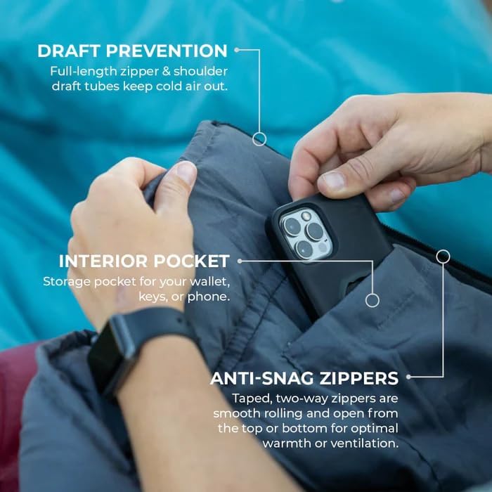 Miniatura 6 de Teton Sports saco de dormir Celsius Junior para niños de -7C+20F, con bolsa para transportarlo