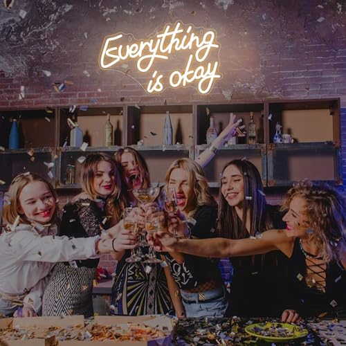 Image of Attivolife Everything Neon Sign for Wall Decor, Light up Inspire LED Lamp with Dim USB Powered, Encourage Gifts Unique Decor for Home Living Room Shop Teahouse Birthday Christmas Day