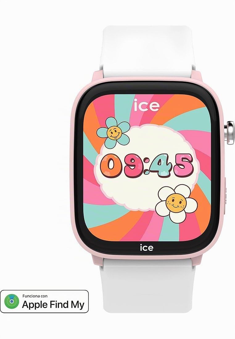 Ice-Watch - ICE smart junior 3.0 Find My Pink White - Reloj conectado geolocalizable rosa para Niña con Correa de silicona - 024549 (1.75 pulgadas)