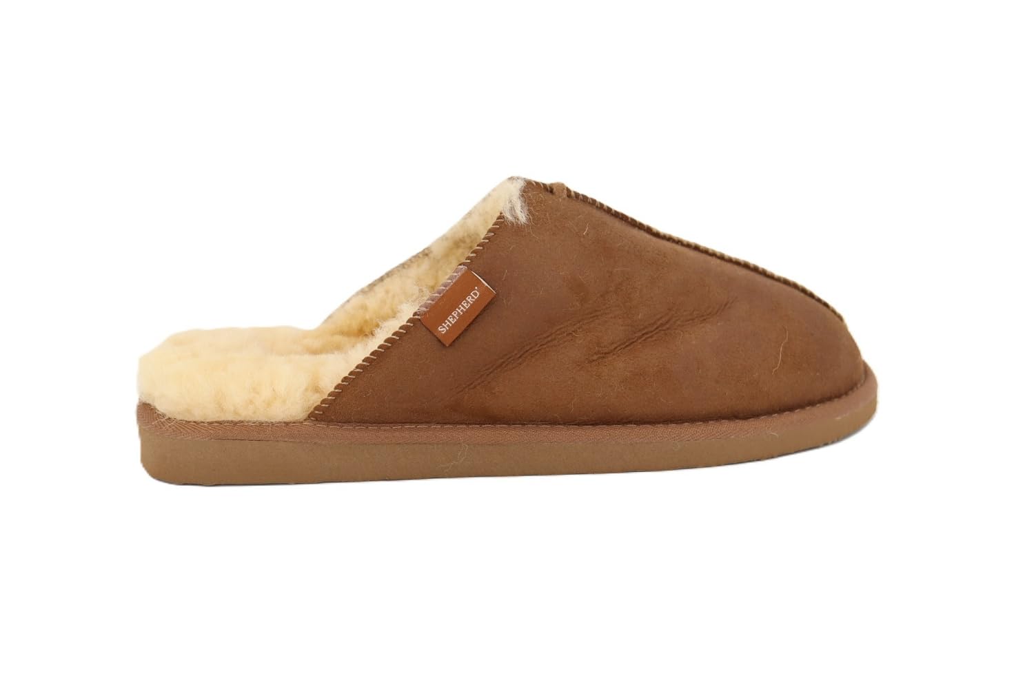 Shepherd Hugo Pantofole Uomo In Pelle Marrone – Fodera In Pelliccia, Suola Flessibile, Taglia 43 - 5
