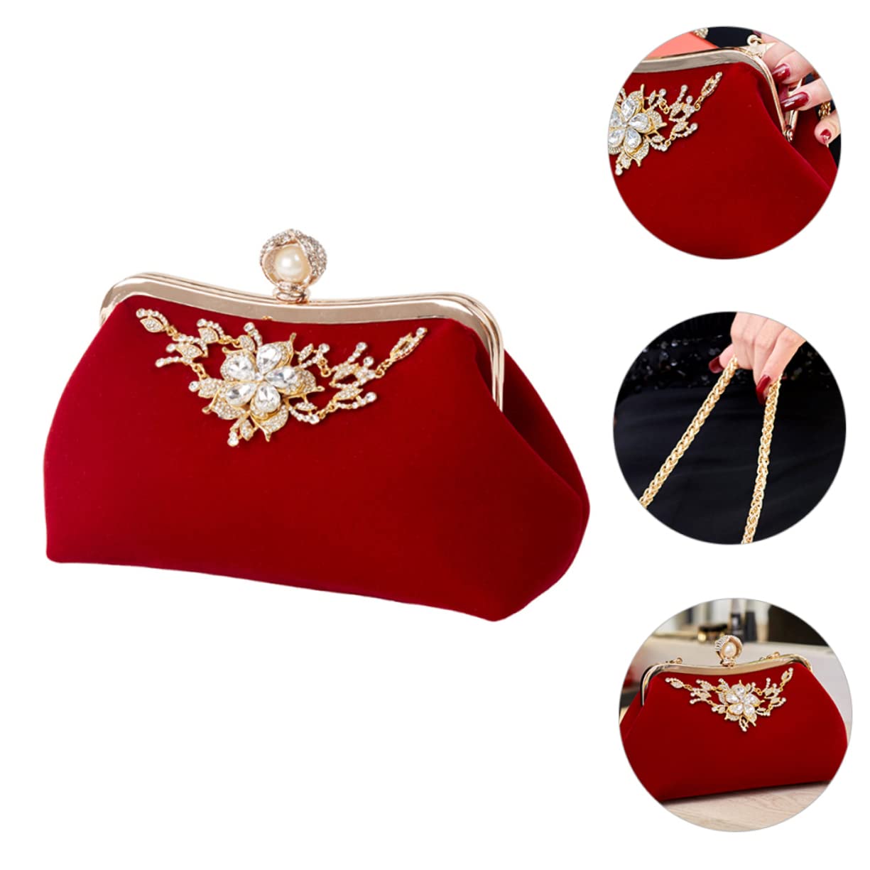 COLLBATH Bolso De Noche De Felpa Bolso Niña Tela De Felpa