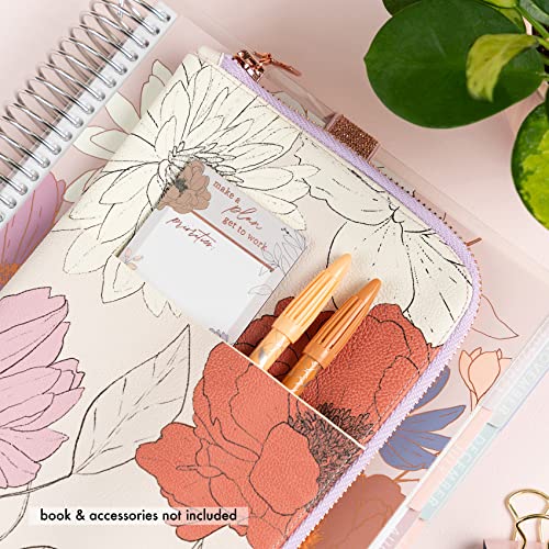 Image of Ultimate Planny Pack - Planner Accessory Pouch. Inside Pockets and Extended Metal Zipper. Elastic Band to Secure Around Planner. Vegan Leather Organizer by Erin Condren