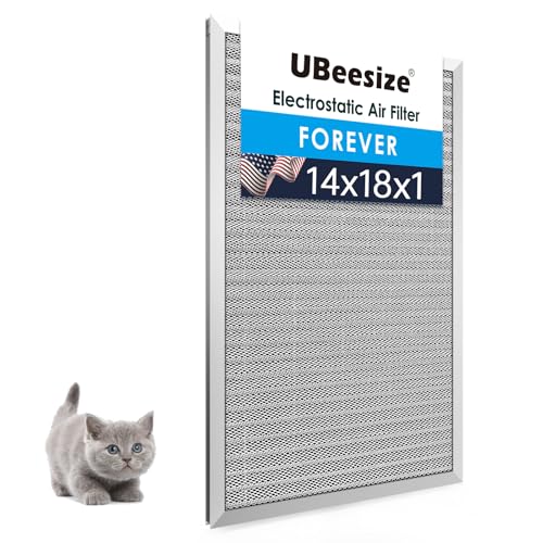Image of UBeesize 14x18x1 Air Filter HVAC AC Furnace Filter,MERV 8,Reusable Washable, Lasts a Lifetime,Permanent Air Filter,Breathe Fresher,Home And Office(Actual Size:13.74x17.83x0.8Inch)