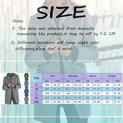 Long Pea Coats for Women Oversized Stand Collar Single Breasted Casual Blazer Fall Work Peacoat Jacket with Pockets3