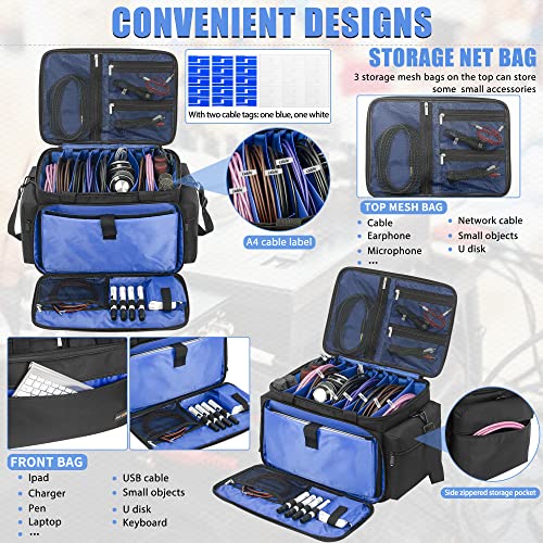Image of AKOZLIN Cable File Bag with Dividers for Sound Instrument Accessories