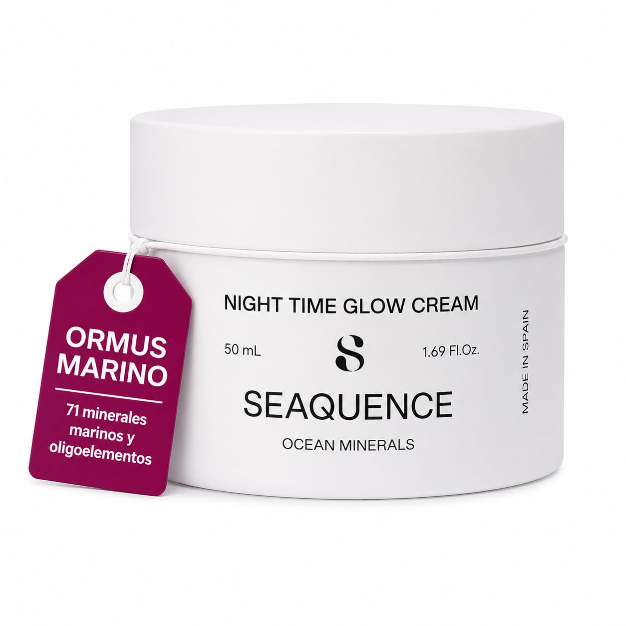 SEAQUENCE Night Time Glow Cream – Crema Facial de Noche con Retinol Liposomado, Hydra 5 Super HA y ORMUS Marino con 71 Elementos – Hidratación, Elasticidad y Luminosidad – 50 ml