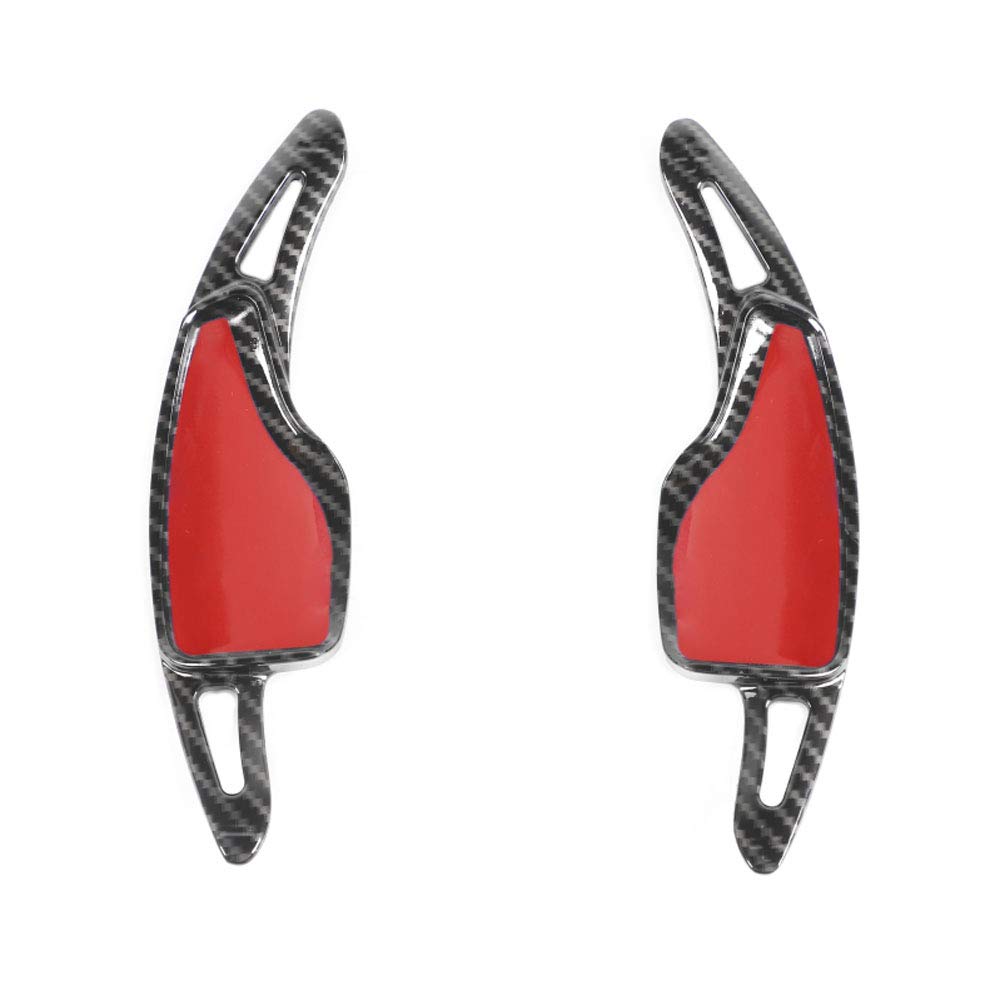 Pair Aluminum Alloy Paddle Shifters Handle Cover Frame Sticker for Chevrolet Camaro 2017+ Carbon Fiber Grain