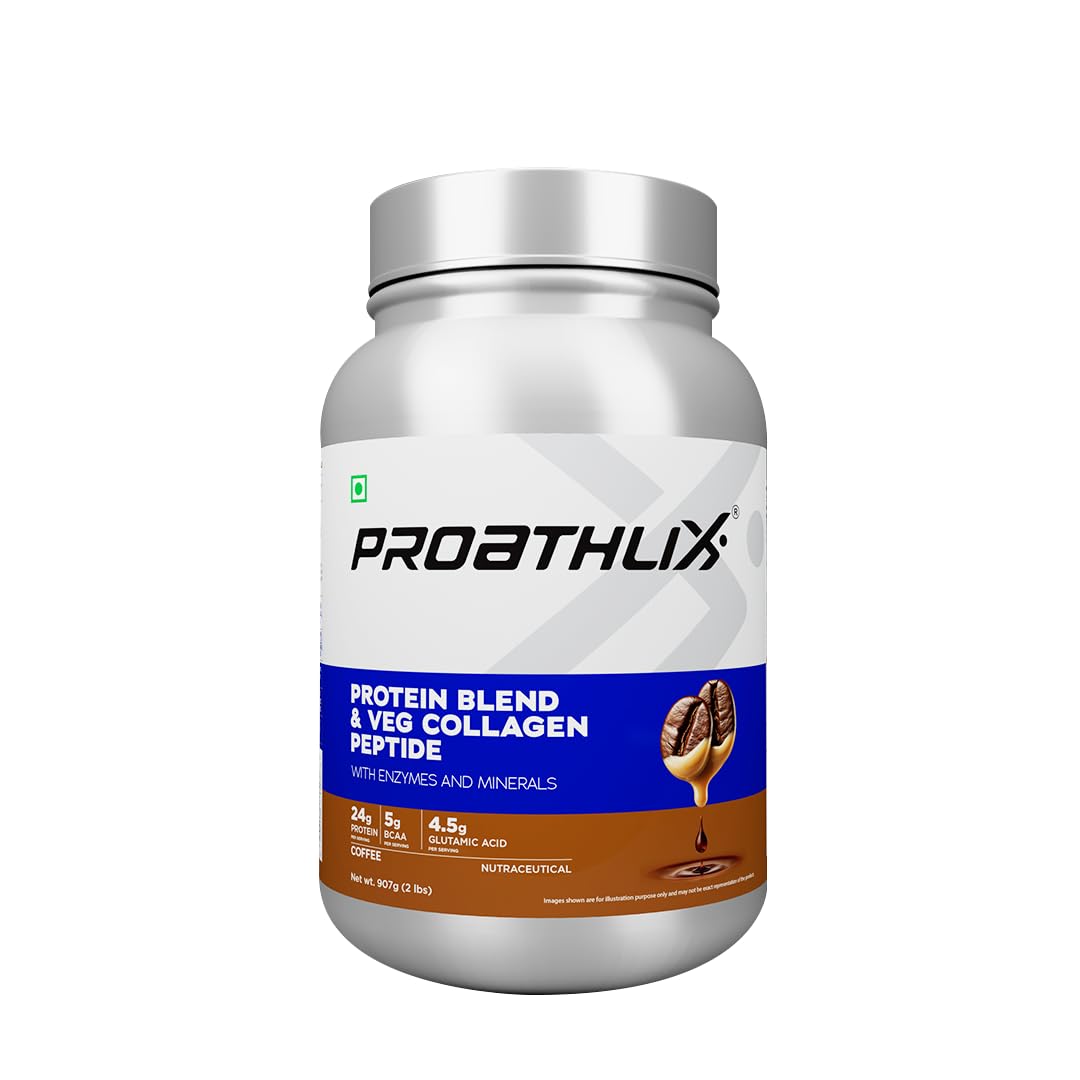 Proathlix Protein Blend & Veg Collagen Peptide (907g (2 lbs), Coffee)-picture-29