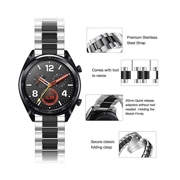 Correa de Metal Compatible con Huawei Watch GT/GT2 42mm/Samsung Galaxy Watch 42mm - Imagen 5