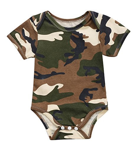 Emmababy Unisex Infant Baby Girl Boys Short Sleeve Camouflage Romper Bodysuit Outfit Clothes One Piece Jumpsuit (18-24M, Camo)