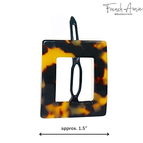 Miniatura 5 de French Amie Squared Tokyo - Pasador de pelo pequeño hecho a mano, acetato de celuloide, sin metal, para mujer