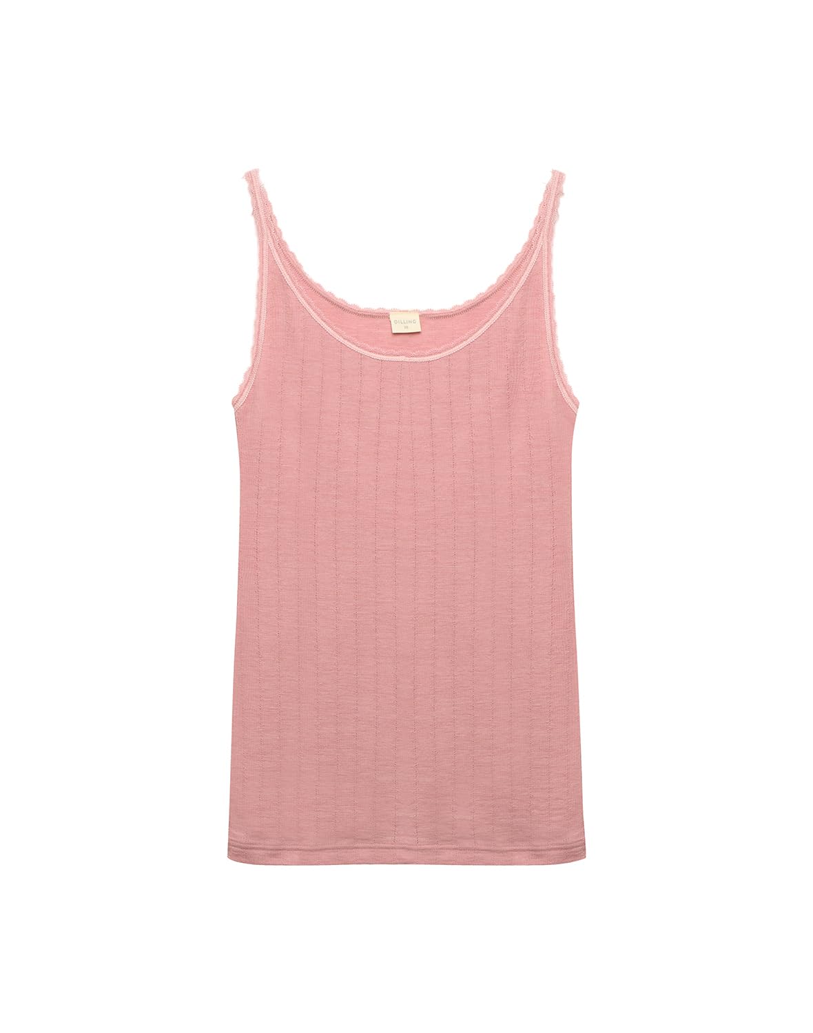 Dilling Women's Mahogany Rose Pointelle Merino Wool/Silk Tank Top, 16