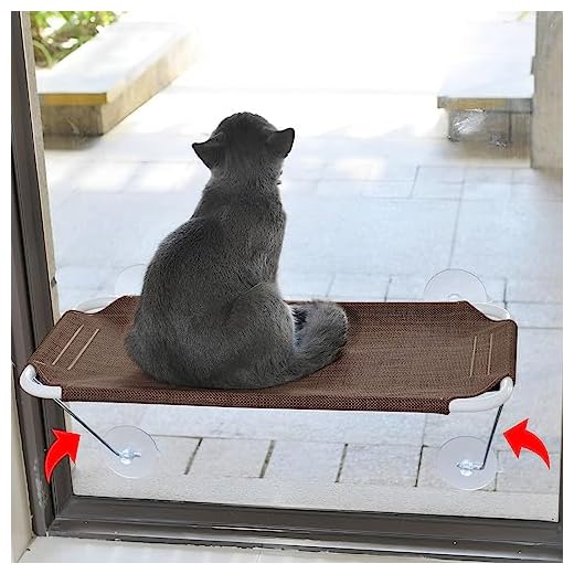 LSAIFATER Hamaca de Ventana para Gatos 360 ° y Soporte Inferior de Seguridad de Hierro