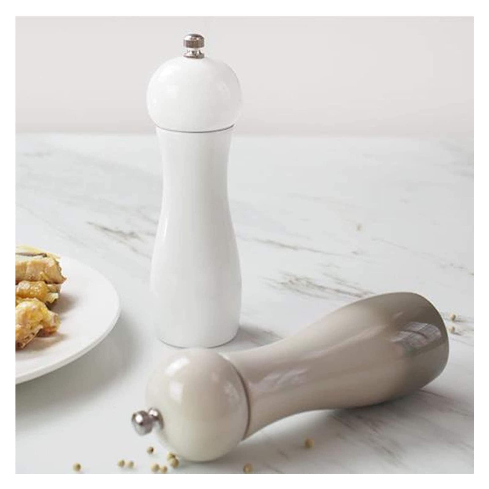 Młynek Do Pieprzu I Soli Zestaw 2 Młynków Do Soli I Pieprzu, Regulowany Młynek Ceramiczny, Do Soli Morskiej, Chili, Sezamu Młynków Do Przypraw(C)