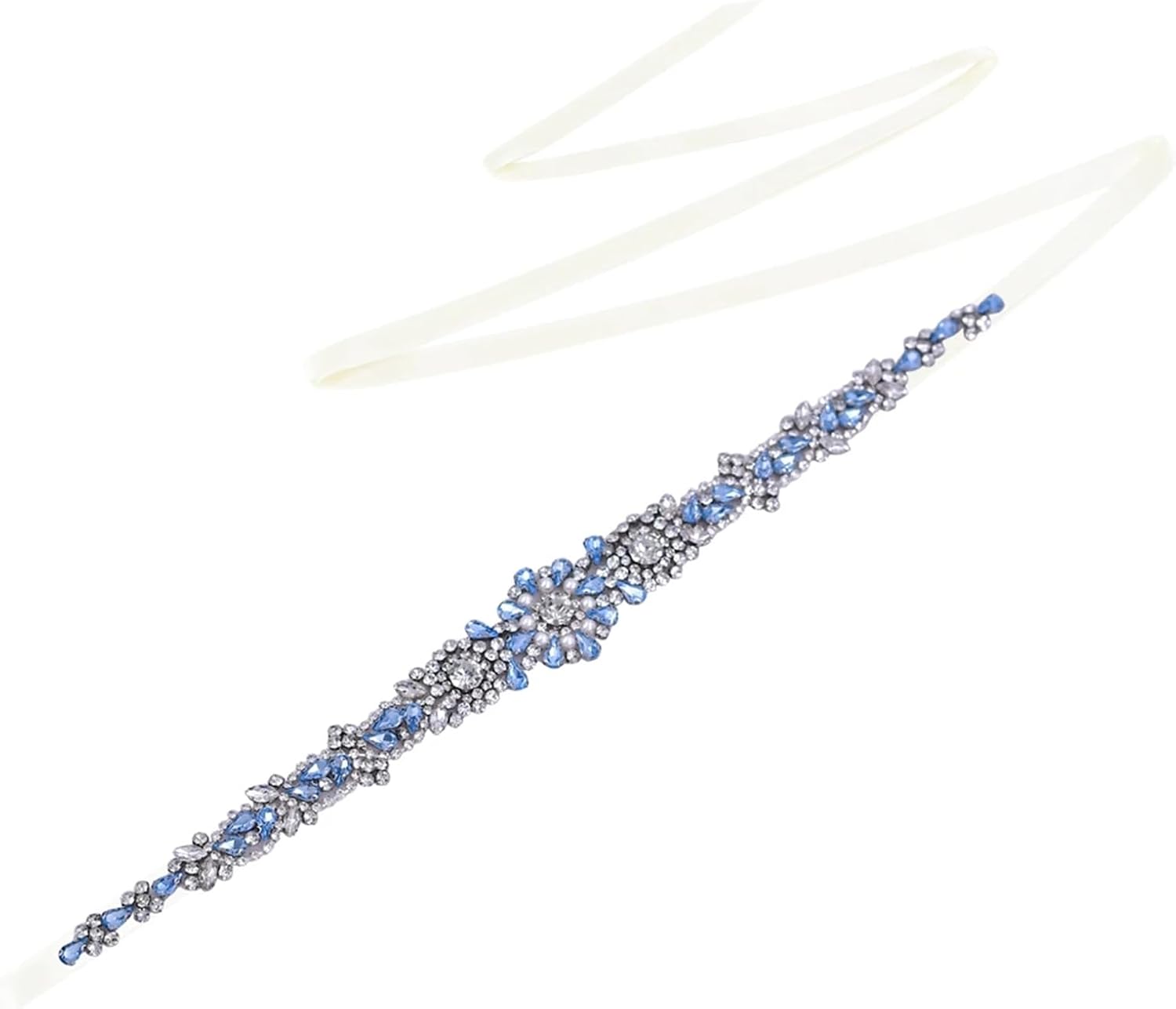 Women’S Fashion Crystal Pearl Rhinestone Bridal Belt Handmade Beaded Sash For Wedding And Formal Gowns