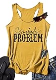 AEARGIV Women Somebody's Problem Tank Tops Country Music Tee Cowboy Cowgirl Shirt(XL) Yellow