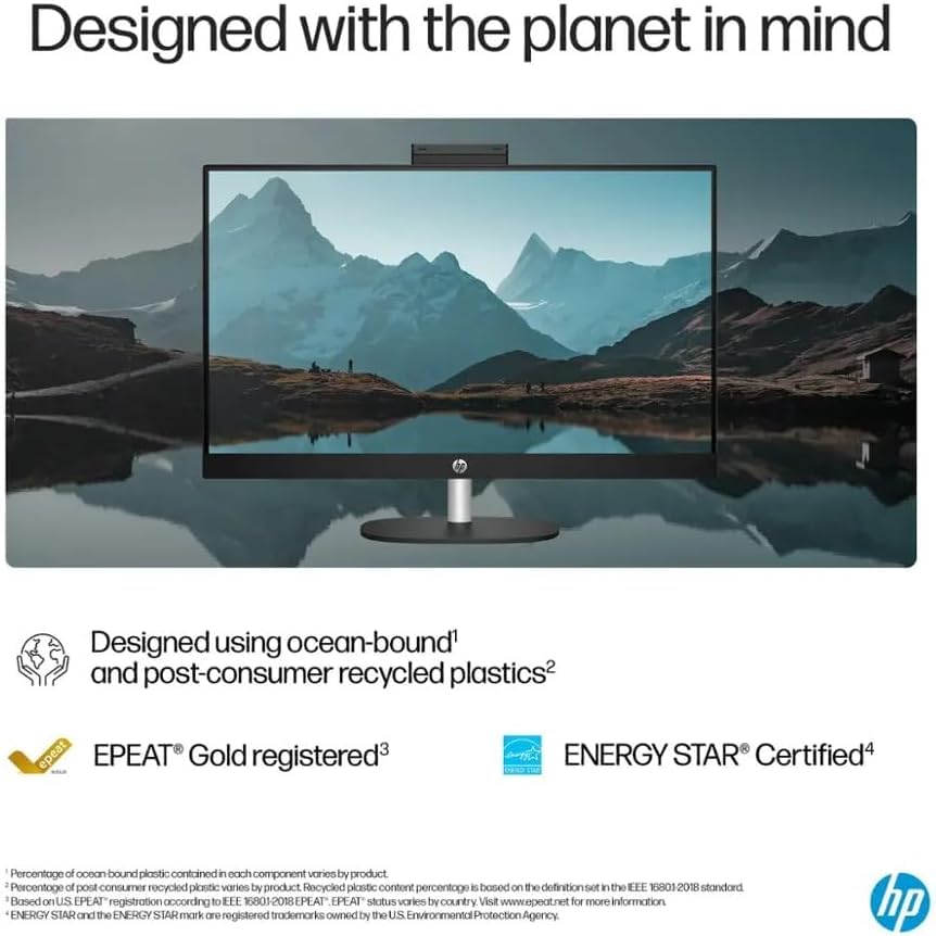 Image of HP 27 inch FHD Touchscreen All-in-One Desktop, AMD Ryzen 7 (Up to 4.5GHz), 64GB RAM, 2.5TB Storage (2TB PCIe+500GB External Drive), Wi-Fi 6, USB-C, Wireless KB & Mouse, Windows 11