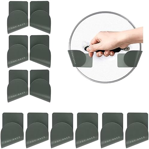 chenyesun 6 pares de organizadores de tapa de maceta de montaje en pared, organizador ajustable de tapa de bandeja para puerta de gabinete, ganchos