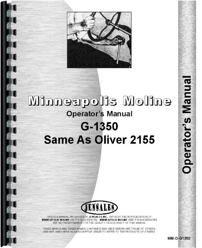 Minneapolis Moline G1350 Tractor Operators Manual