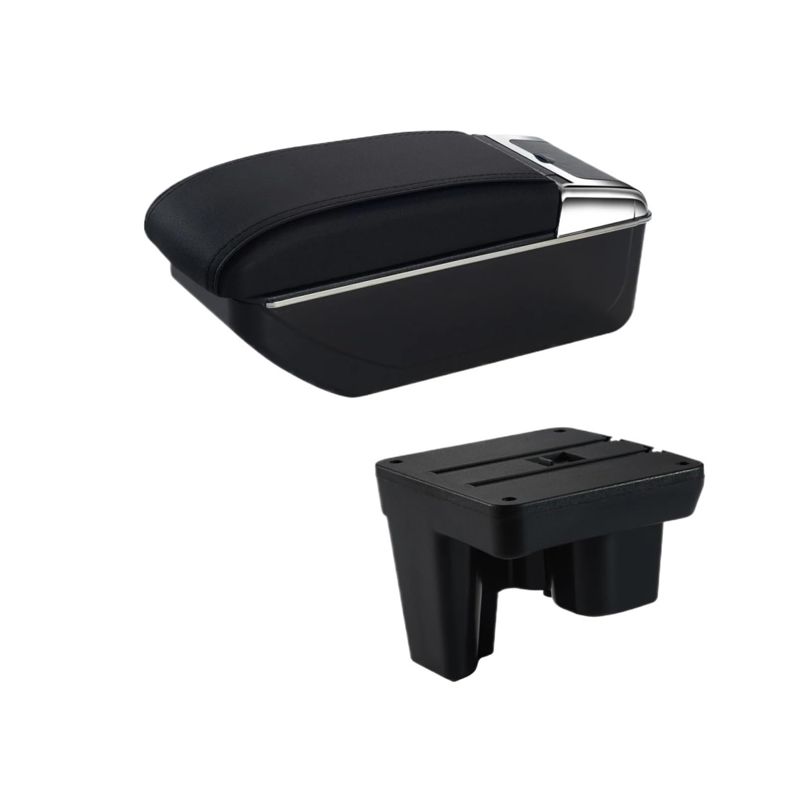 Hguvsjd Armrest Box For Toyota For Hilux Armrest Interior Dedicated Retrofit Center Storage Box Accessories Car Armrests(A Black Line No USB)